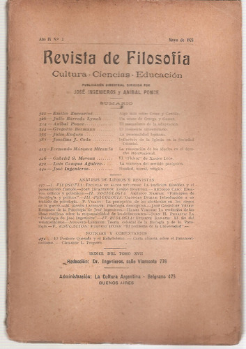 Revista De Filosofia Ingenieros Ponce Mayo 1923