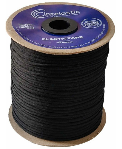 Elastico 4mm Negro Spandex Con 200 Metros Diseño de la tela plano