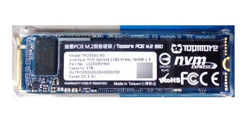  Disco Ssd 1tb Pcie M2 550 Gen3x4/ 2280 Nvme 1.3