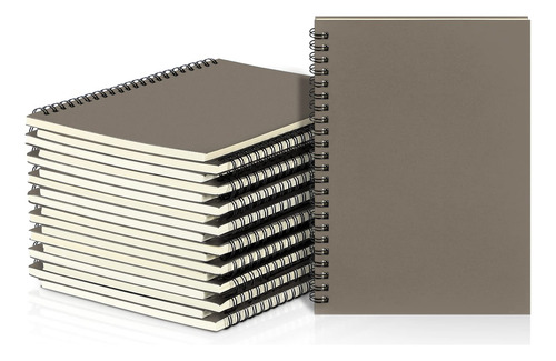 18 Cuadernos De Espiral A Granel A5 Con Rayas Color Gris Dark Gray