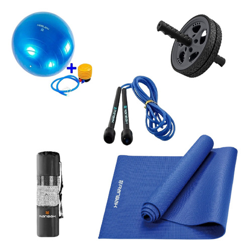 Kit9 Mat +soga+bandas Tens.+rueda Abd+pelota +envio Gratis