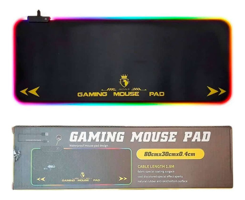 Mouse Pad Gamer, Luz Led Rgb, S4000, Usb, 80x30 Cm