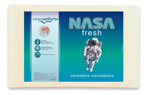 Travesseiro Nasa Fresh Viva Conforto Viscoelástico Capa Dry