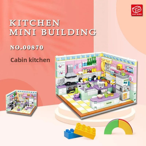Bloques De Construcción Mini Cottage Kitchen Toy Zhegao 0087