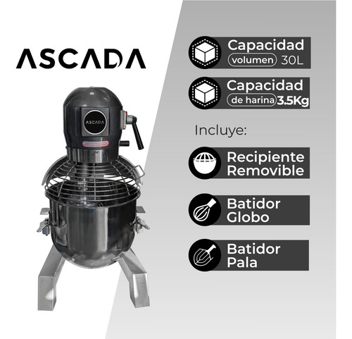 Batidora Amasadora Planetaria Industrial 30l Ascada