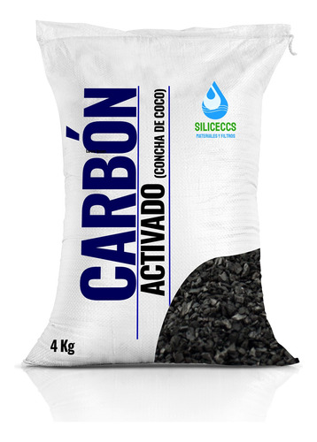 Carbón Activado Cascara Concha De Coco Saco 4kg Filtrante