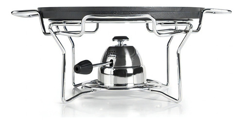 Soporte Inox Con Asas Para Plato Hierro Fundido Marca Ibili Color Plata