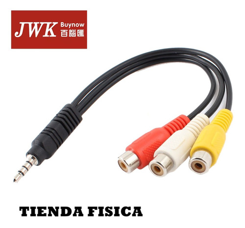 Cable Adaptador De Audio Video De Plus Jack 3.5mm A Rca Jwk