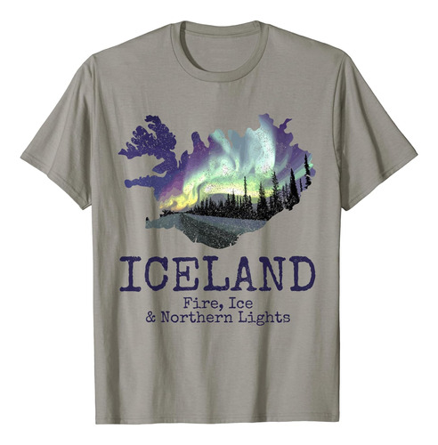 Polera De Recuerdo Del Norte De Islandia Con Mapa De Islan