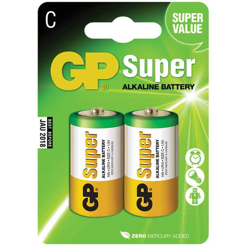 Pilha Alcalina C Média 1.5v C/ 2un Gp Batteries