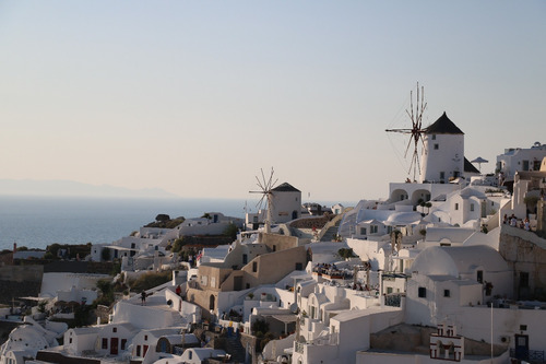 Cuadro 124-oia's Panorama - Santorin 32x20 C/marco De Madera