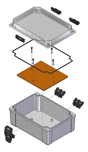 Caixa Plástica Painel Elétrico Quadro Comando 200x140x90mm