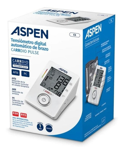 Imagen 3 de 6 de Tensiometro Digital Aspen C5 Cardio Inflado Automatico Brazo