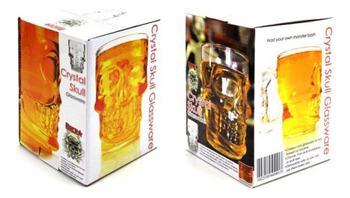 Caneca De Chopp Caveira De Vidro - 500 Ml
