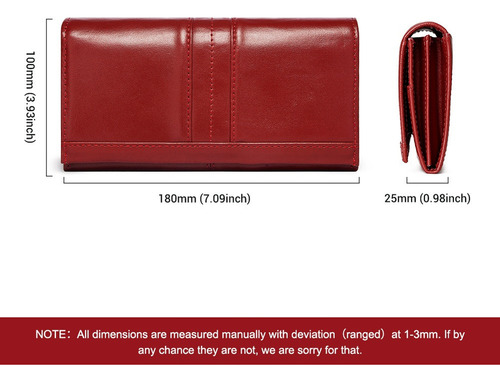 - Carteras De Piel Para Mujer, Retro Cartera Con Bloqueo