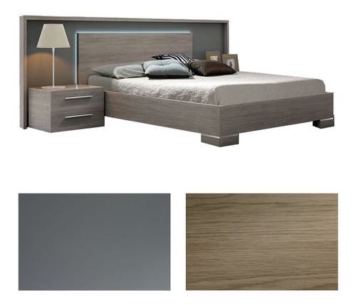 Imagen 4 de 6 de Cama Moderna Inv-3001-m Virginia Iluminator
