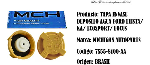 Tapa Envase Deposito Agua Ford Fiesta Ka Ecosport Focus