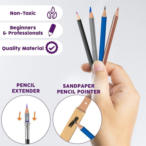 Estuche Con Kit De Lápices De Dibujo Profesional H & B 71 Pi