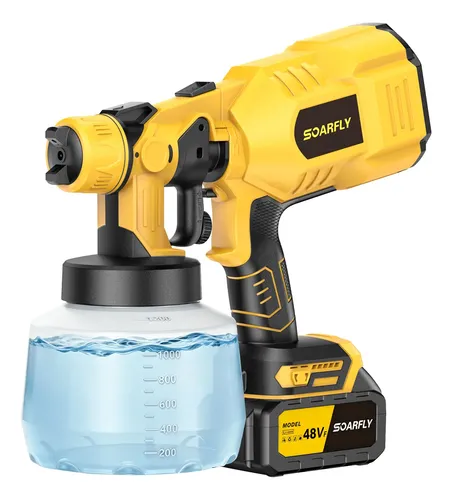 Soarfly Pistola Pintura Pulverizadora Eletrica Portátil 48v 2bateria Amarelo 127/