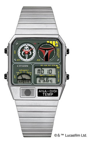 Reloj Citizen Quartz Star Wars Boba Fett Jg2110-51w Unisex