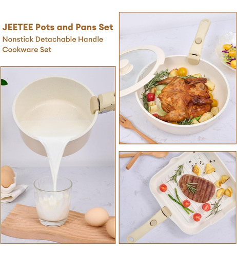 Jeetee Juego De Ollas Y Sartenes Non Stick 25pcs, Juego D...