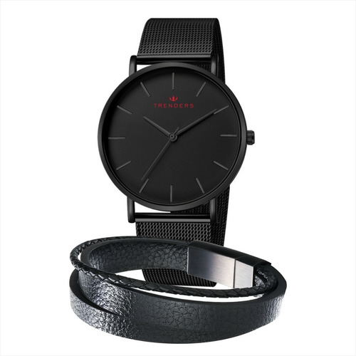 Nuevo Reloj Black + Pulsera Premium De Regalo (m) Promoción