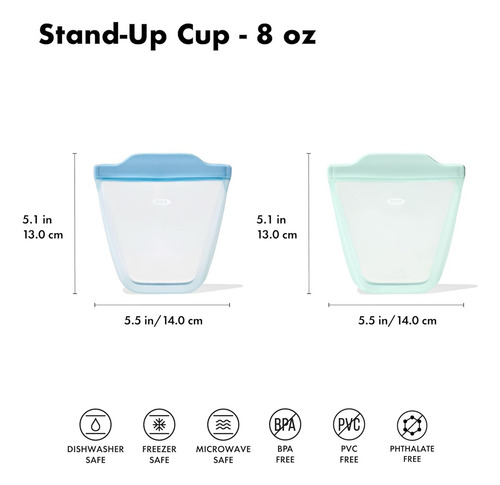 Bolsas Reutilizables De Silicona Oxo Tot - Juego De Vasos De