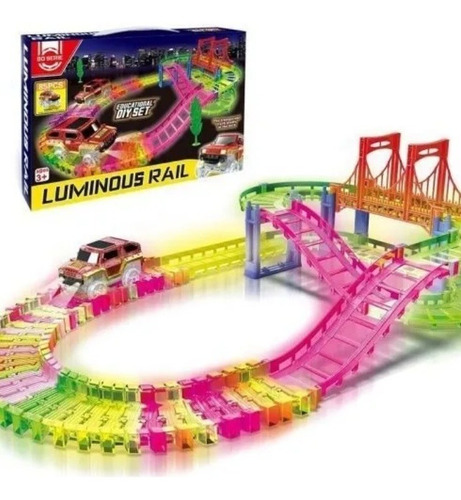 Imagen 3 de 3 de Pista De Autos Luminosa Autopista 85 Pcs. Juguete Para Niños
