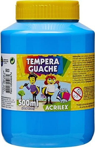 Tinta Guache 500ml Azul Celeste Acrilex