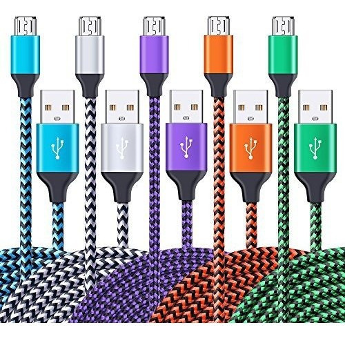Cable Micro Usb Ailkin 5pack 6ft Cables De Carga Android Tre