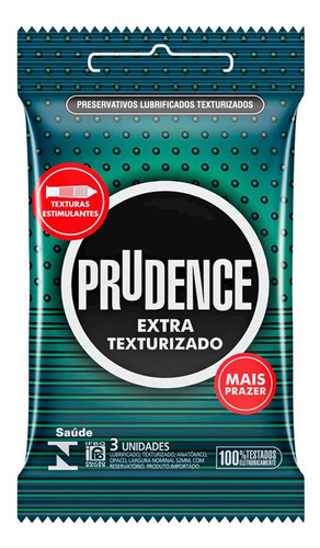 Preservativo Extra Texturizado Com 3 Unidades Prudence