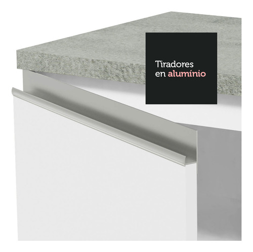 Mueble Bajo Mesada Glamy Madesa 2 Puertas 80cm Blanco Blanco