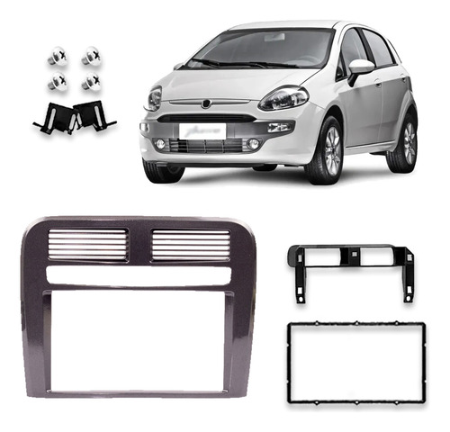 Moldura 2 Din Dvd Painel Fiat Punto 2008 2009 2010 2011 2012