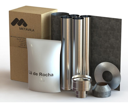 Imagen 1 de 5 de Kit Caños Techo Para Calefactores Metávila 250mm - La Kazona