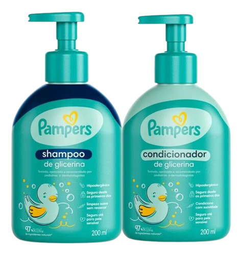  Kit Shampoo E Condicionador Glicerina Pampers 200ml