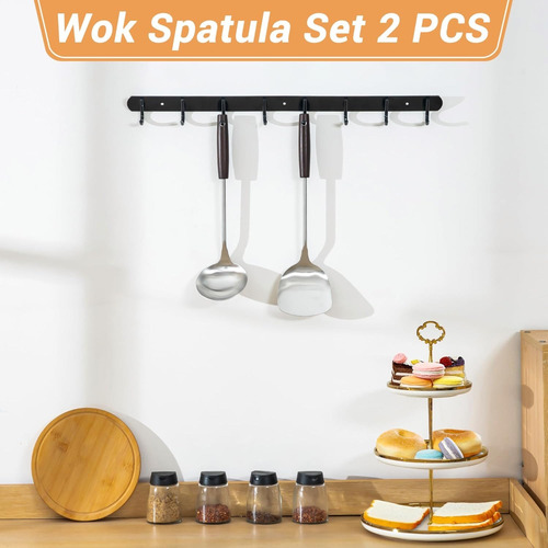 Par De Utensílios De Aço Inox Com Espátula