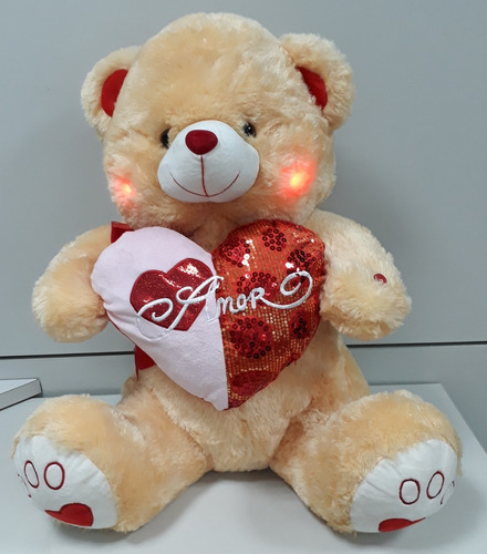 Imagem 2 de 4 de Urso Musical De Pelúcia Amor 80cm Presente Dia Dos Namorados