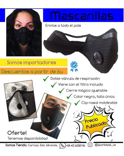 Tapaboca N95 Tipo Rockbross Y Válvulas Respiración. 15v