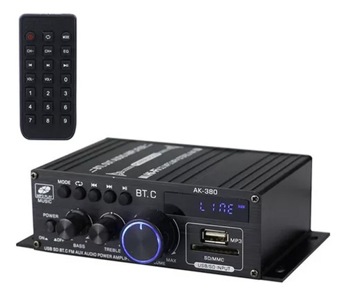 Amplificador De Audio Ak380 Automotive/home 800w Bluetooth