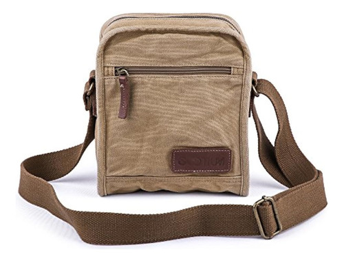 Bandolera De Algodon Bolsillo Frontal Correa Ajustable Verde