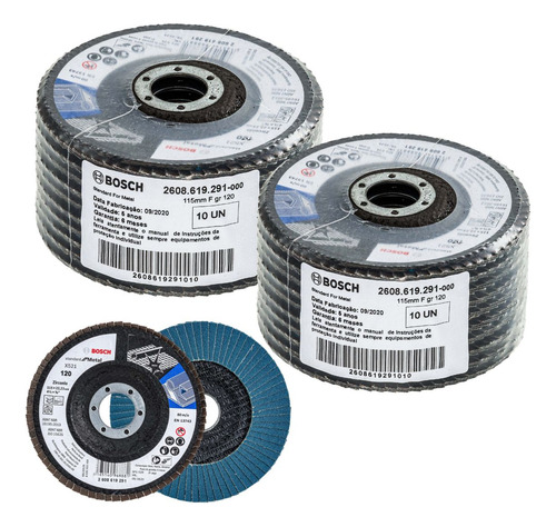 Disco Flap Bosch Alto Rendimiento G-120 20 Pzas