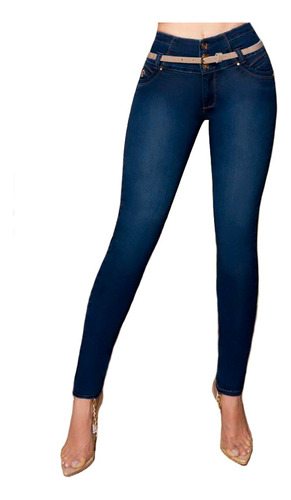 Jeans Mujer Pantalón Colombiano Mezclilla Strech Push Up P51