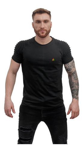 Imagen 2 de 7 de Remeras Entalladas Manga Corta Slim Fit Hombre Moda A14