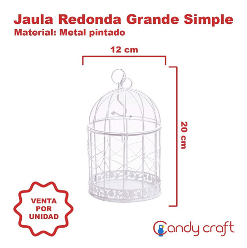Imagen 2 de 8 de Jaula Redonda Grande Simple! Centro De Mesa Deco Por Unidad
