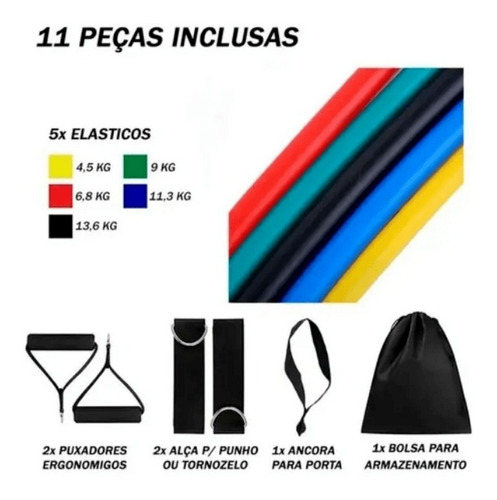 Kit Treino 19 Pçs Isometria Muscular Completo Ginástica K4