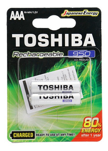 Blister 2 Pilas Recargables Aaa 950 Mah Toshiba