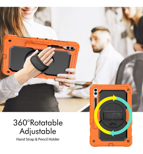 Funda De Silicona + Pc Para Samsung Tab S9 Plus Con Soporte