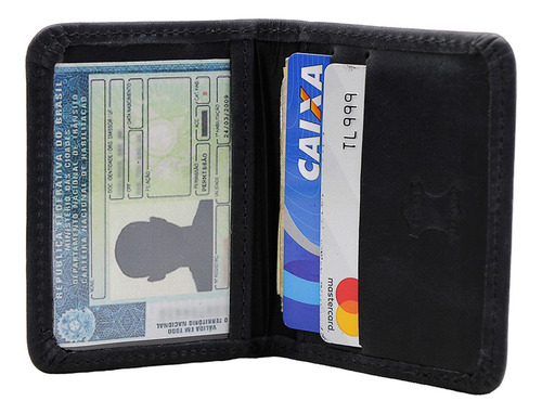Carteira Masculina Pequena Porta Cartão De Crédito Couro