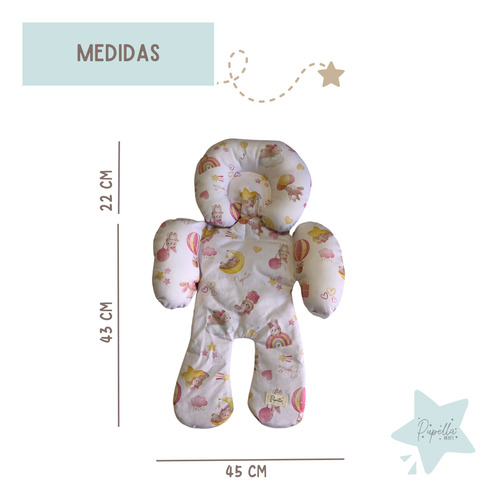 Reductor Bebe Huevito Cochecito Universal Reversible Algodon Conejitas
