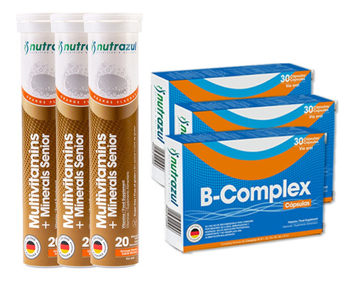 3 B-complex +3 Multivitaminicos Senior Nutrazul (pack 6 Un.)